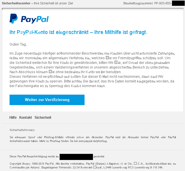 Paypal Betrug Email